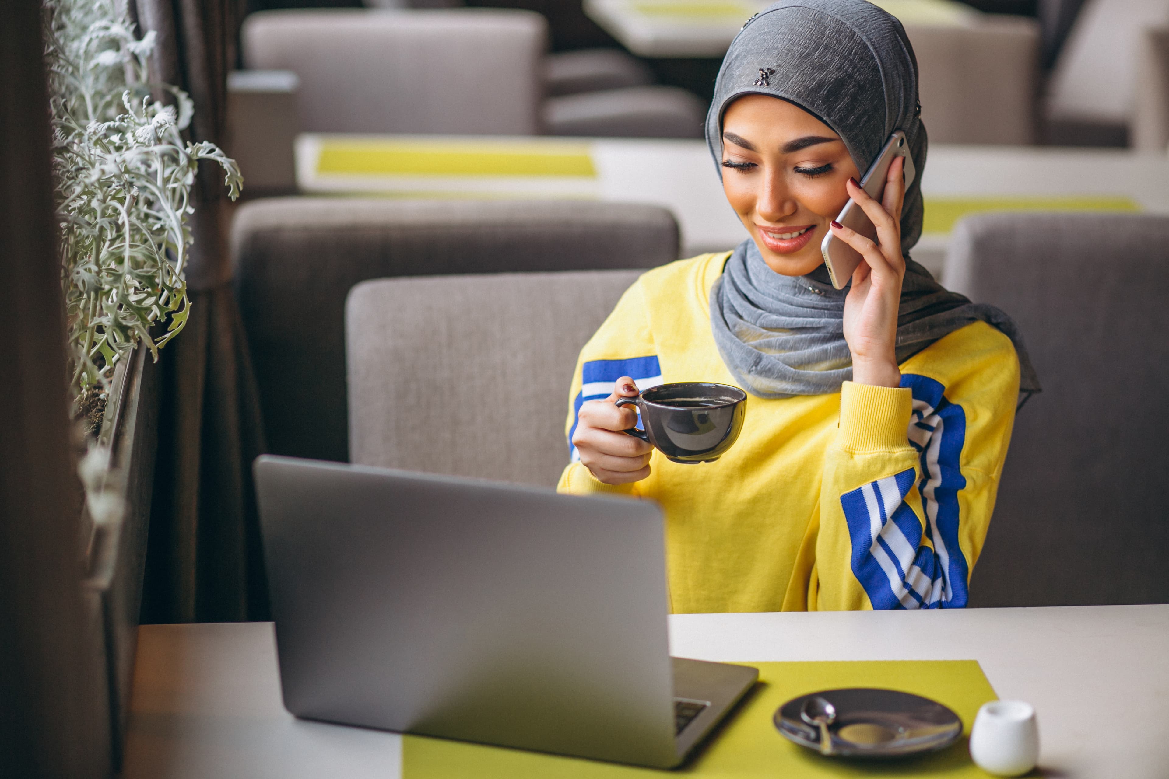 Person using mobile banking